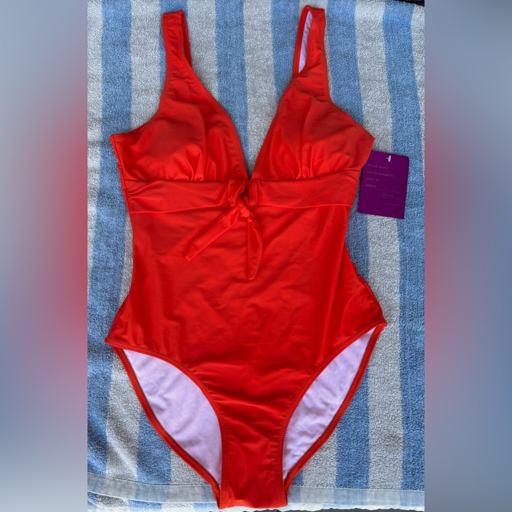 Bright orange One Piece Swimsuit, women’s size medium 10, BNWT